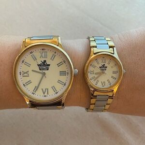 Vintage Couples Matching His and Hers Scottish Club Mixed Metal Watch Set∙Gift f